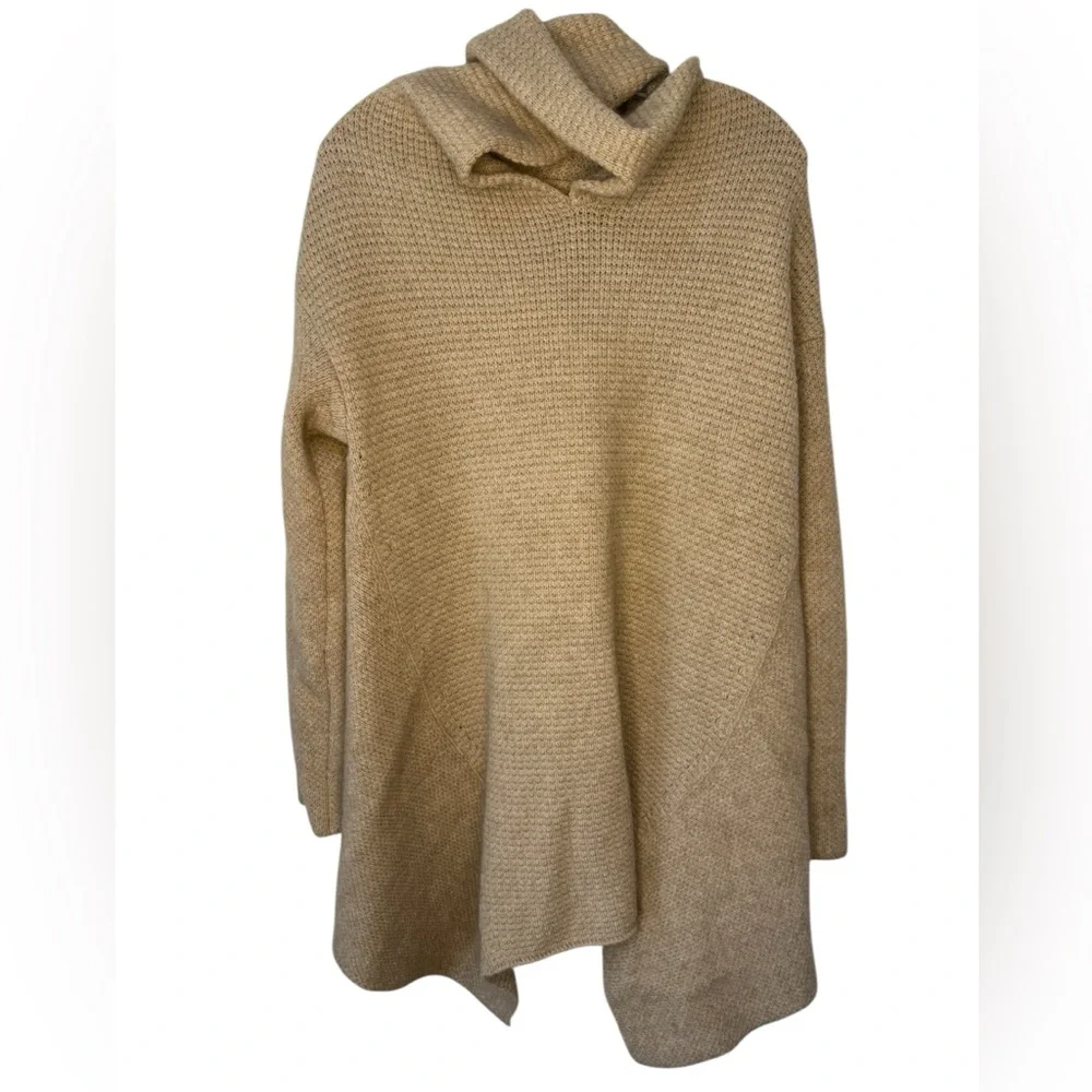 Lanvin Collection Cowl Neck Wool Cashmere Mohair Sweater Beige M/L
